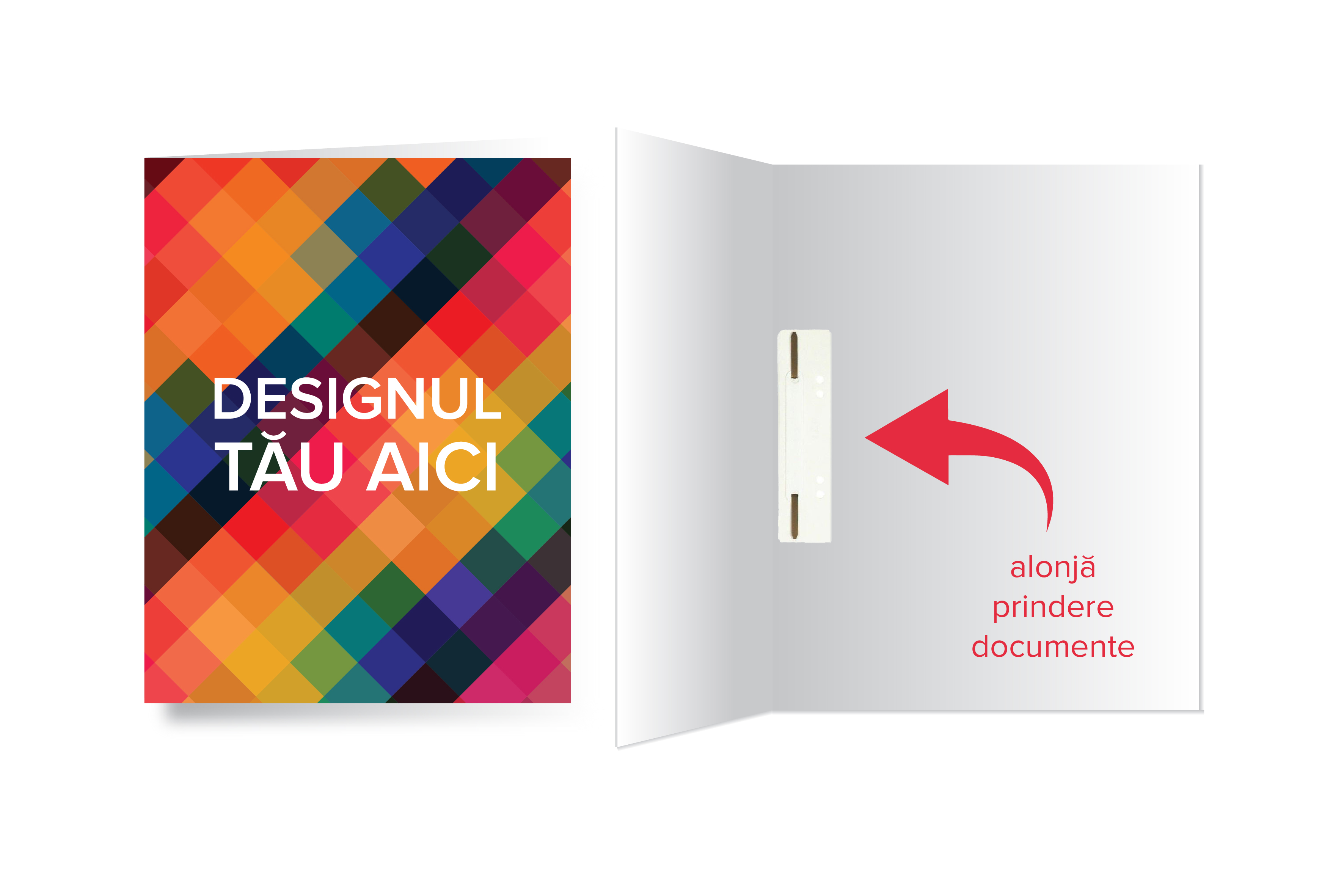 Dosar cu șină personalizat – pentru foi perforate A4